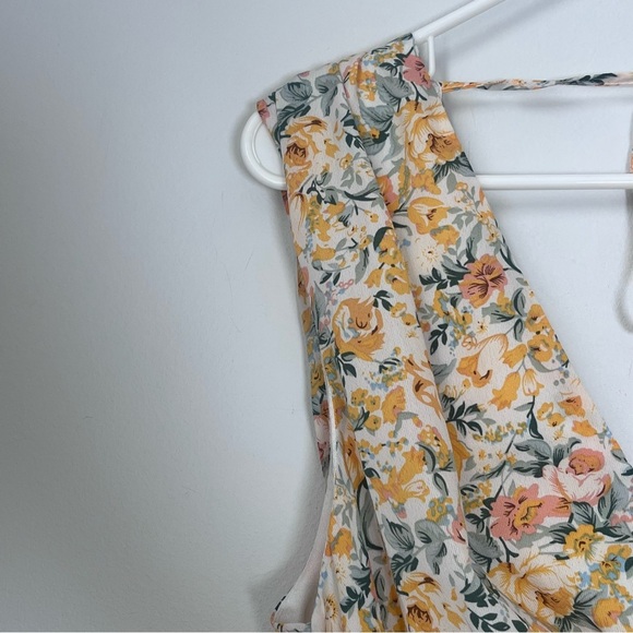 Lulu’s Watching the Blooms Yellow Floral High-Low Midi Dress Size Medium - Picture 6 of 16